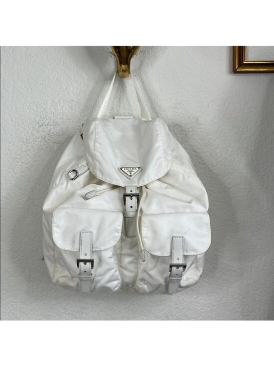 PRADA White Logo Re-Nylon Backpack Unisex Italy main image 12